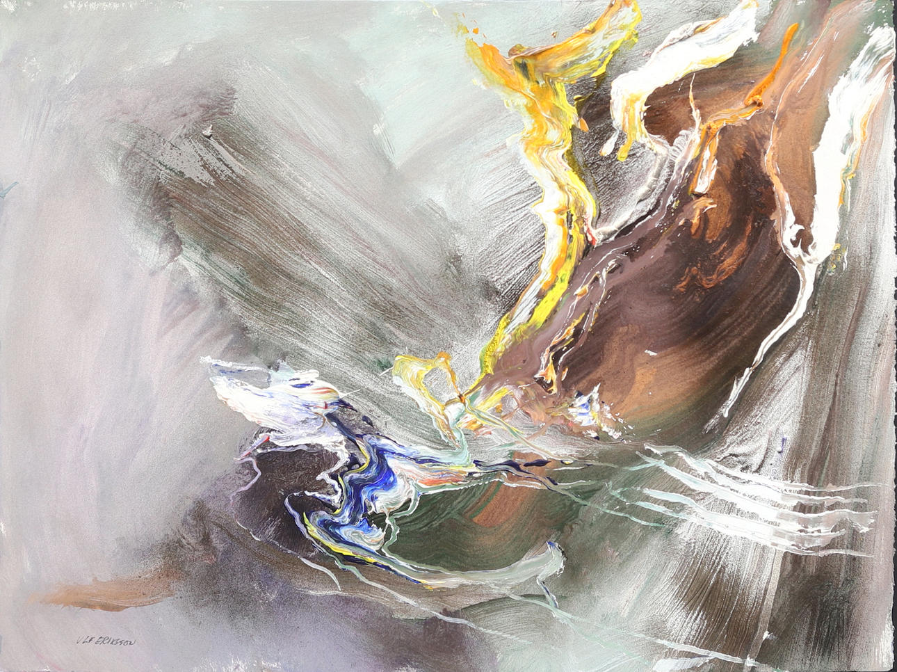 ULF ERIKSSON. Composition, mixed media, signed.