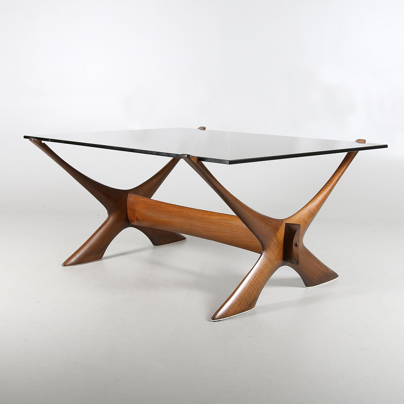 SOFFBORD, teak och glas, Fredrik Schriever-Abeln, Danmark. 1960/70-tal.
