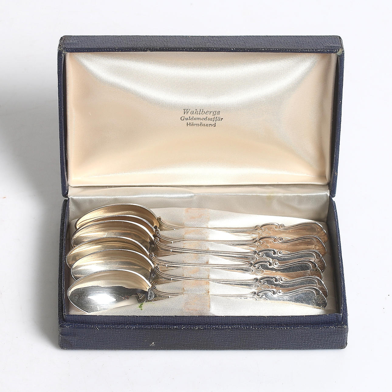 KAFFESKEDAR, 6 st, silver, "Olga", GAB. 1975.