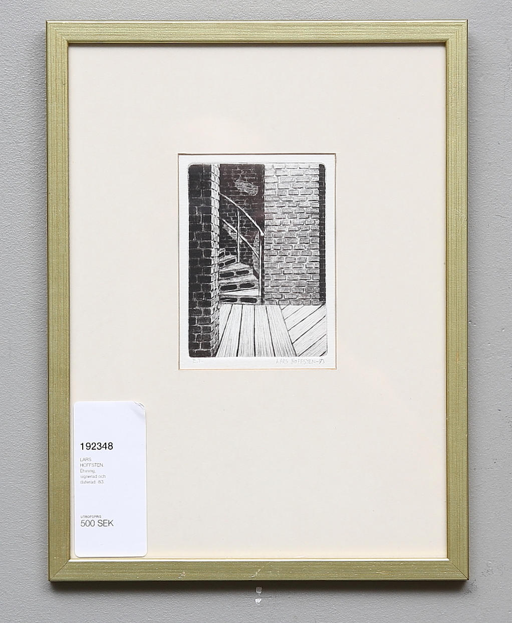 LARS HOFFSTEN. Etsning, signerad och daterad -83.