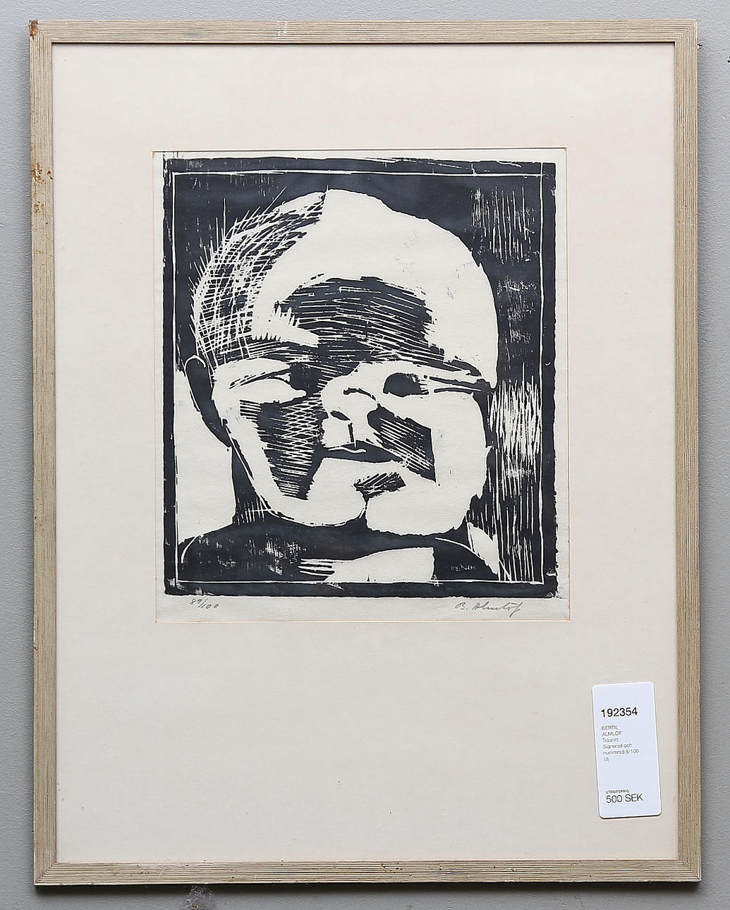 BERTIL ALMLÖF. Träsnitt. Signerad och numrerad 8/100.