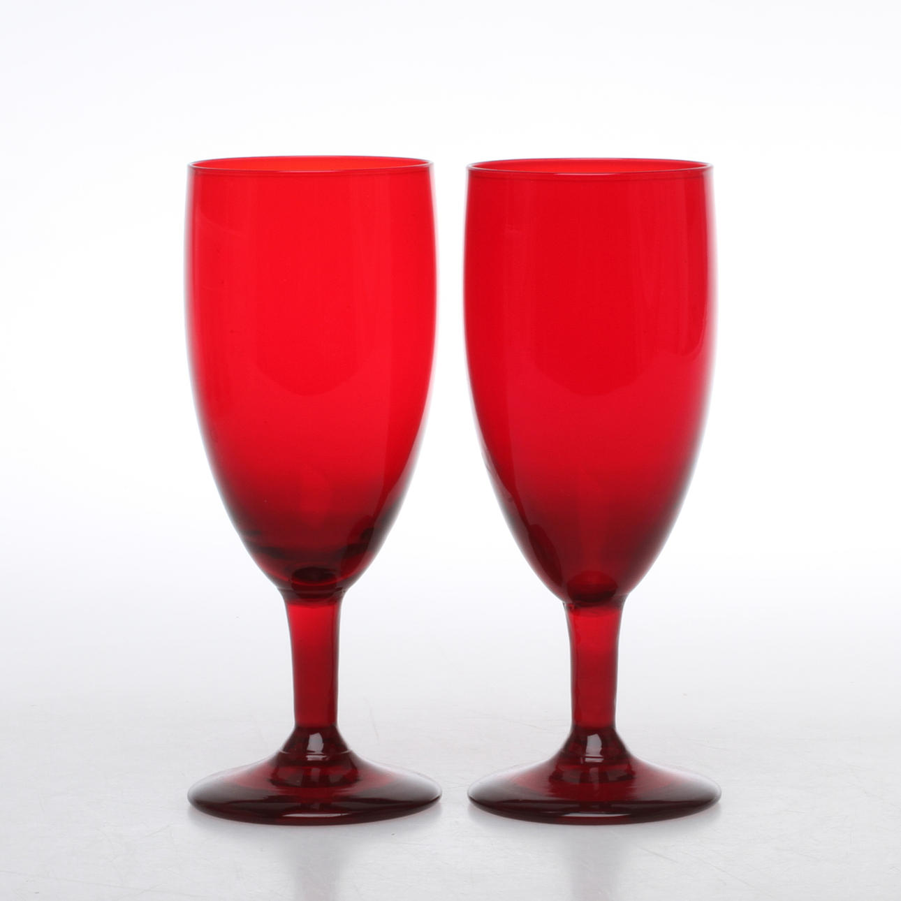 VINGLAS, 12 st, röd glasmassa, Reijmyre.