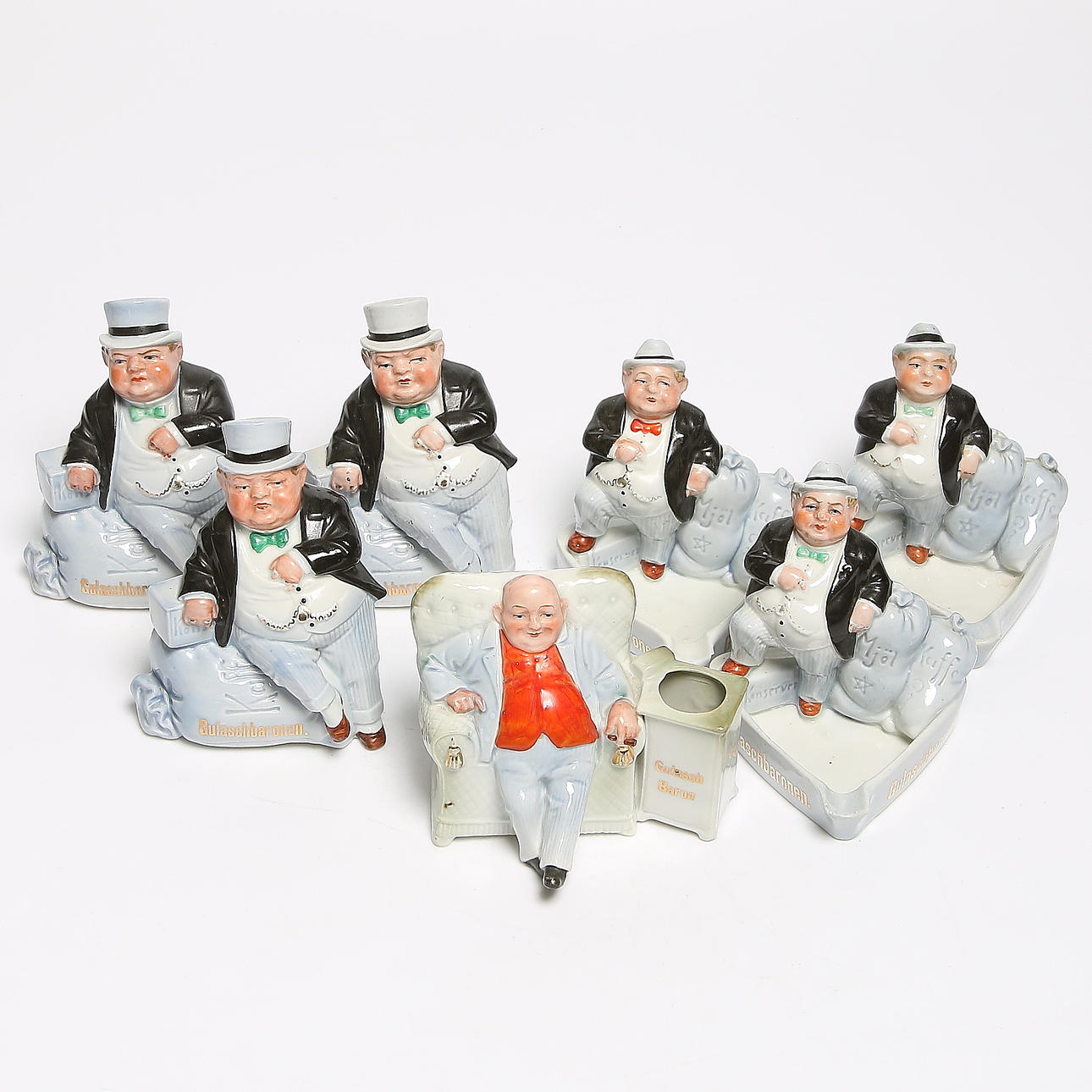 GULASCHBARONEN, 7 st, porslin, 1900-tal.