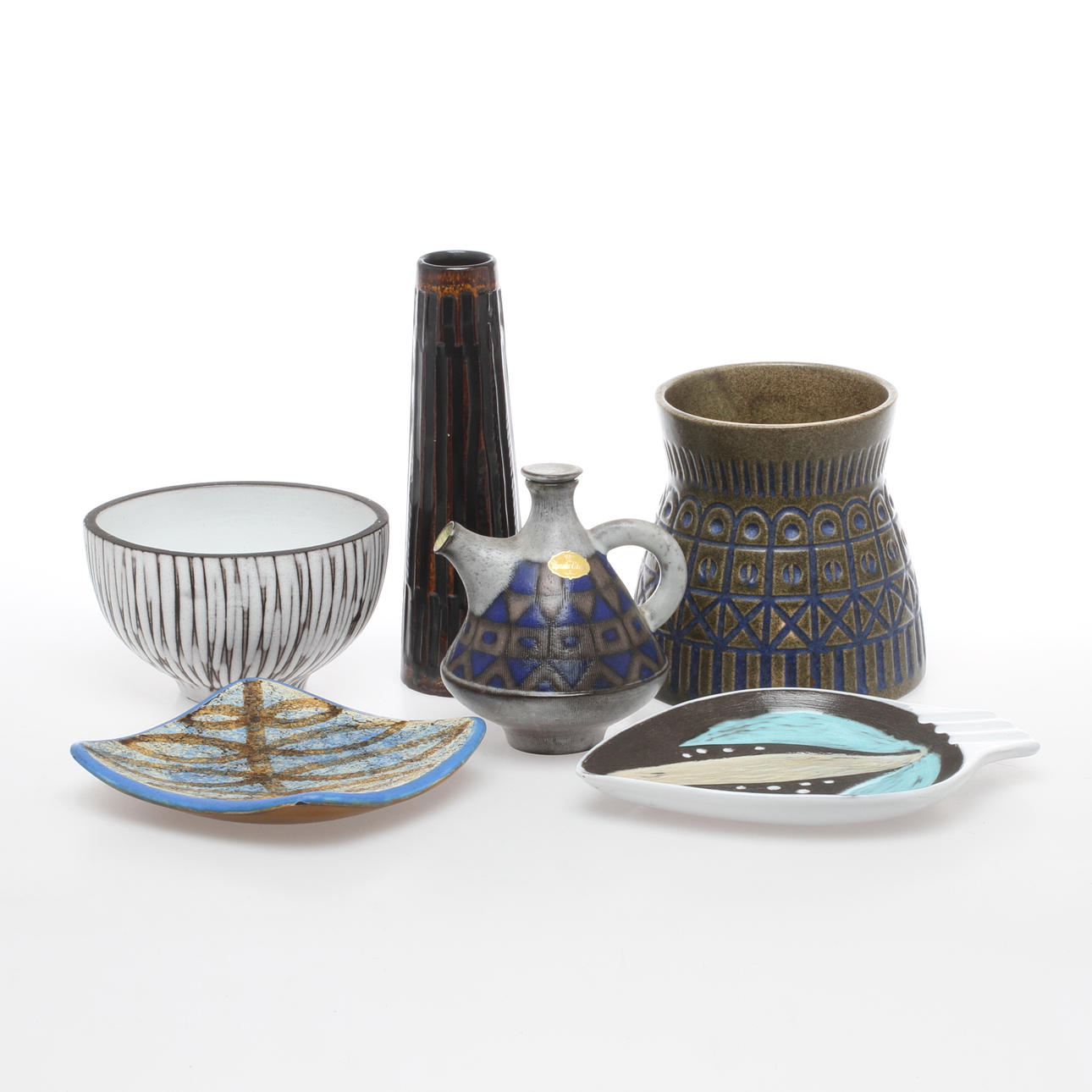 PARTI KERAMIK, 6 delar, Upsala Ekeby.