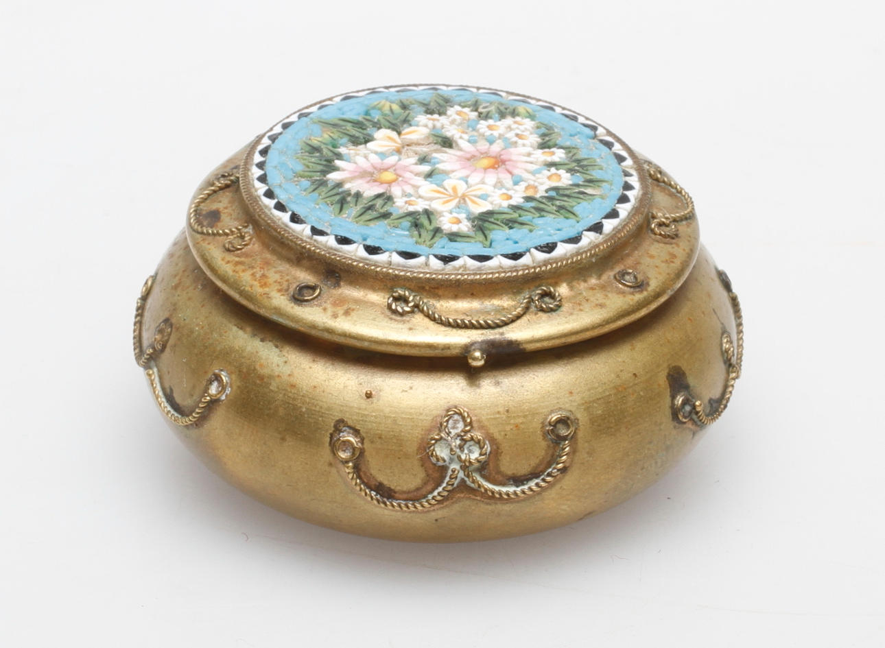 DOSA, mässing och micromosaik, 1800-tal.