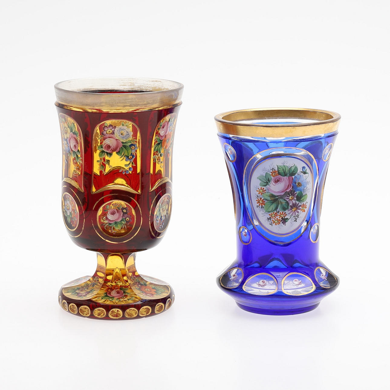 GLAS, TVÅ STYCKEN, BÖHMEN.