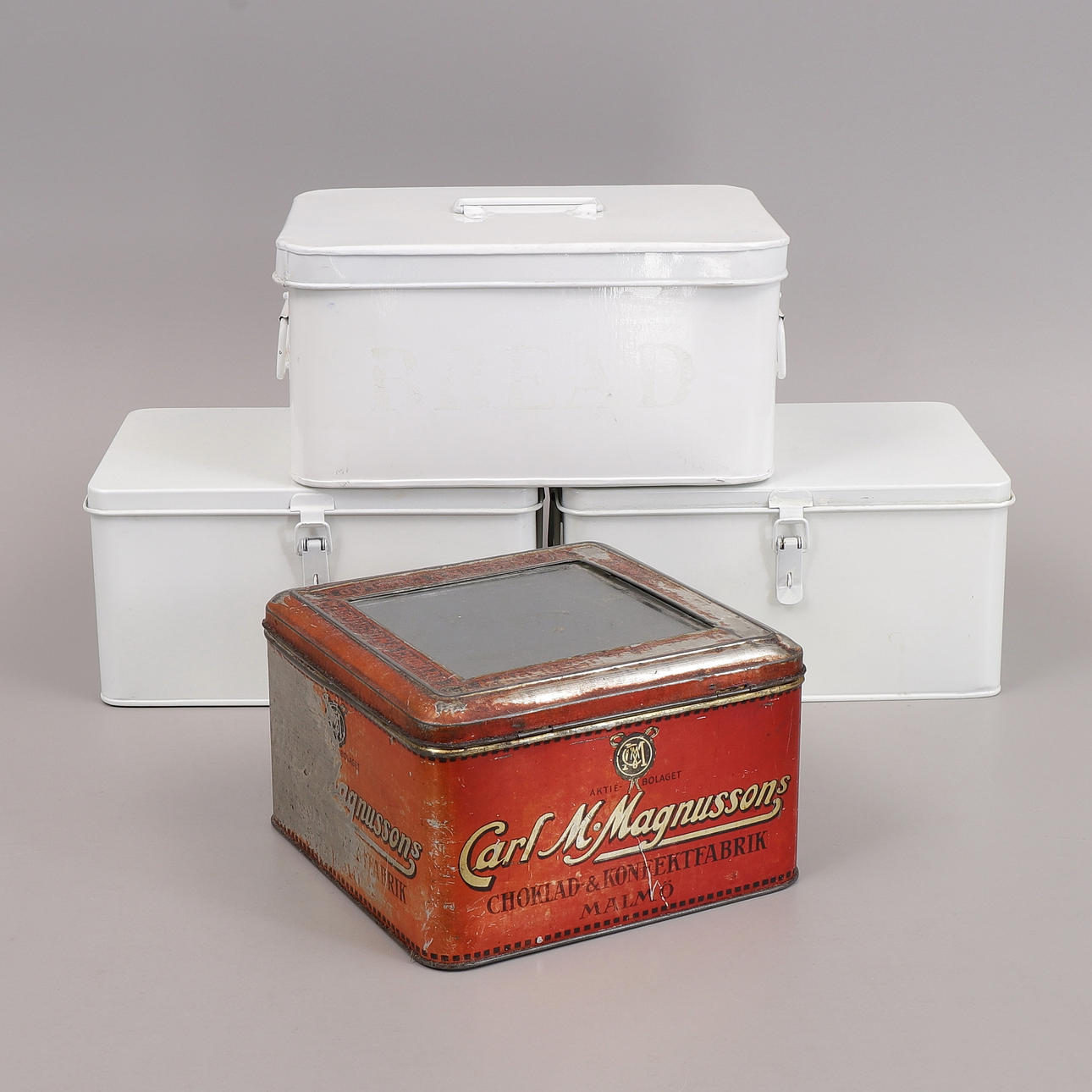 KRUKKER, 4 stk, dåse, Magnussons chokolade.