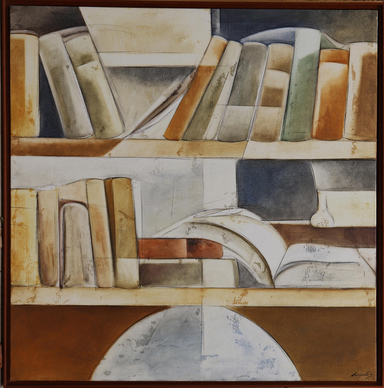 CANYELLES. Still life with books.
