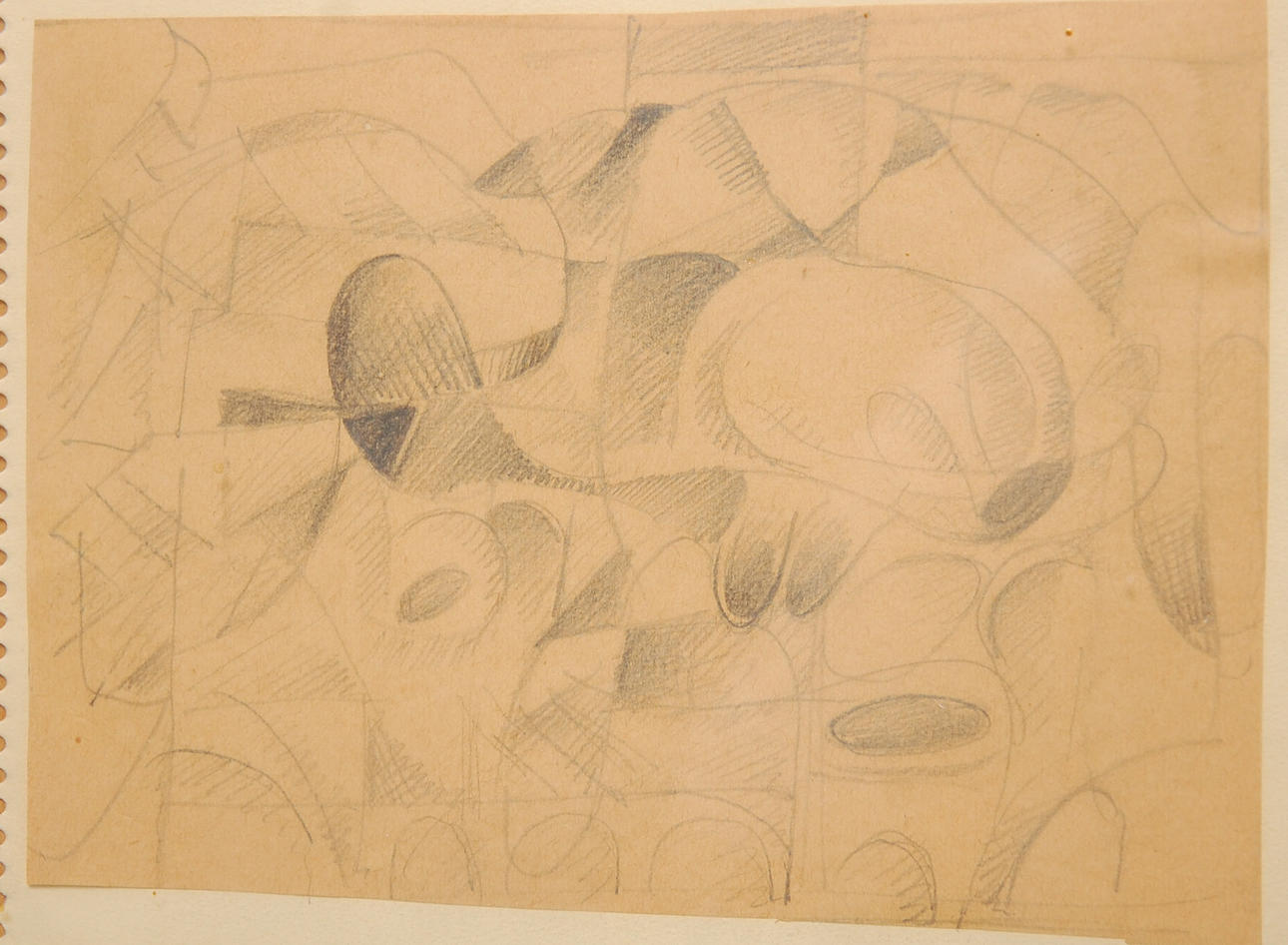 GÖSTA ADRIAN-NILSSON. TILLSKRIVEN. blandteknik, komposition ur skissblock.