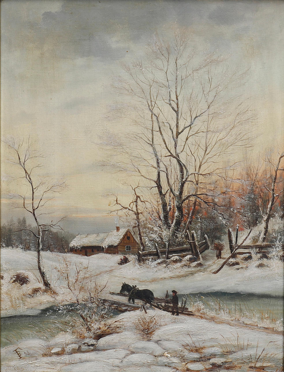 UNBEKANNTER KÜNSTLER, WINTERLANDSCHAFT.