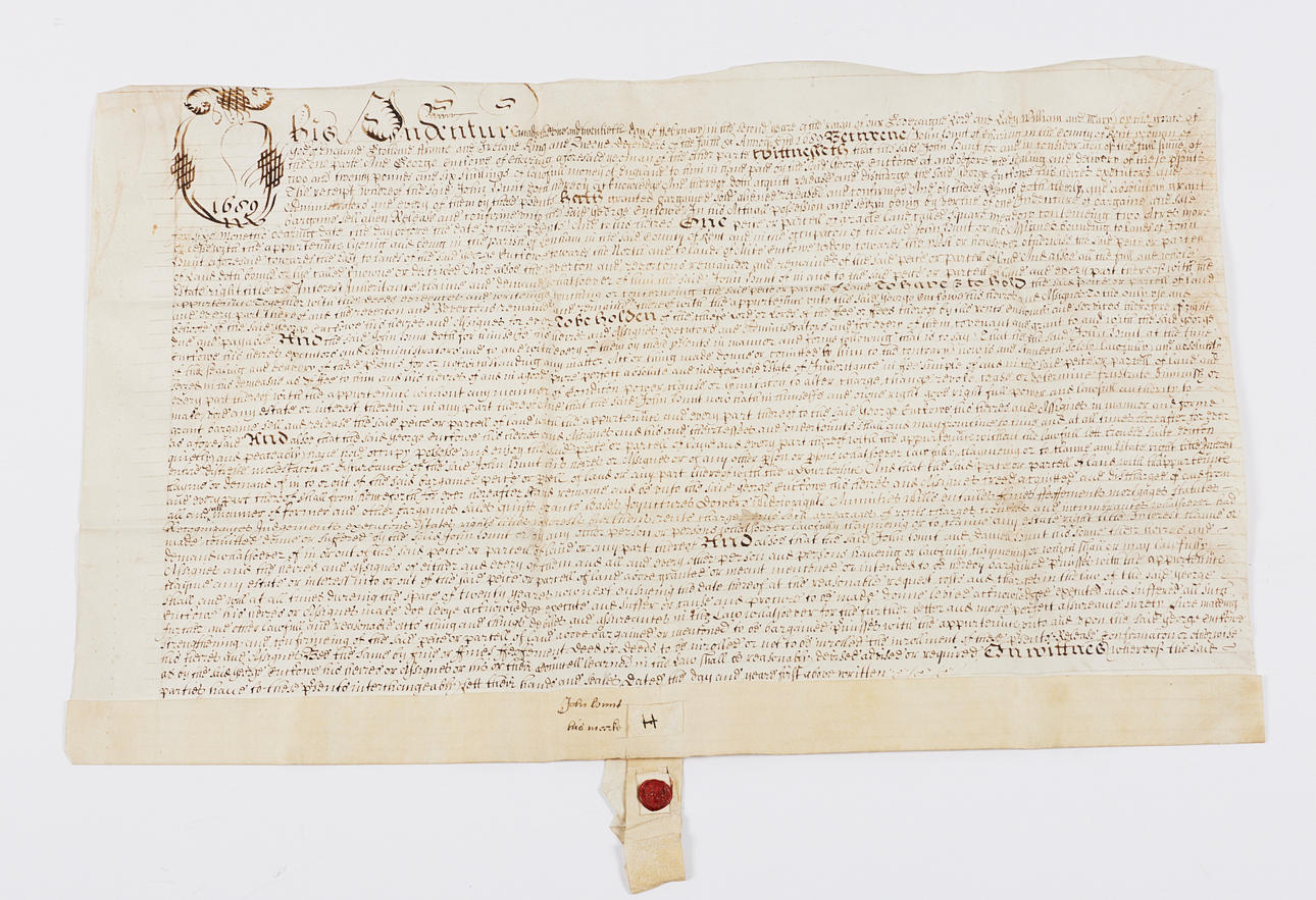 Engelsk køberskøde fra 1689.