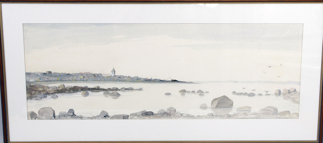 B. TELLSTRÖM. "Tidig morgon", akvarell, signerad 1963.