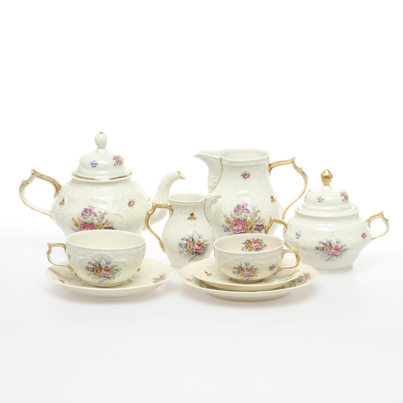 KAFFE- och TESERVIS, ca 40 delar, porslin, "Sansouci" Rosenthal.