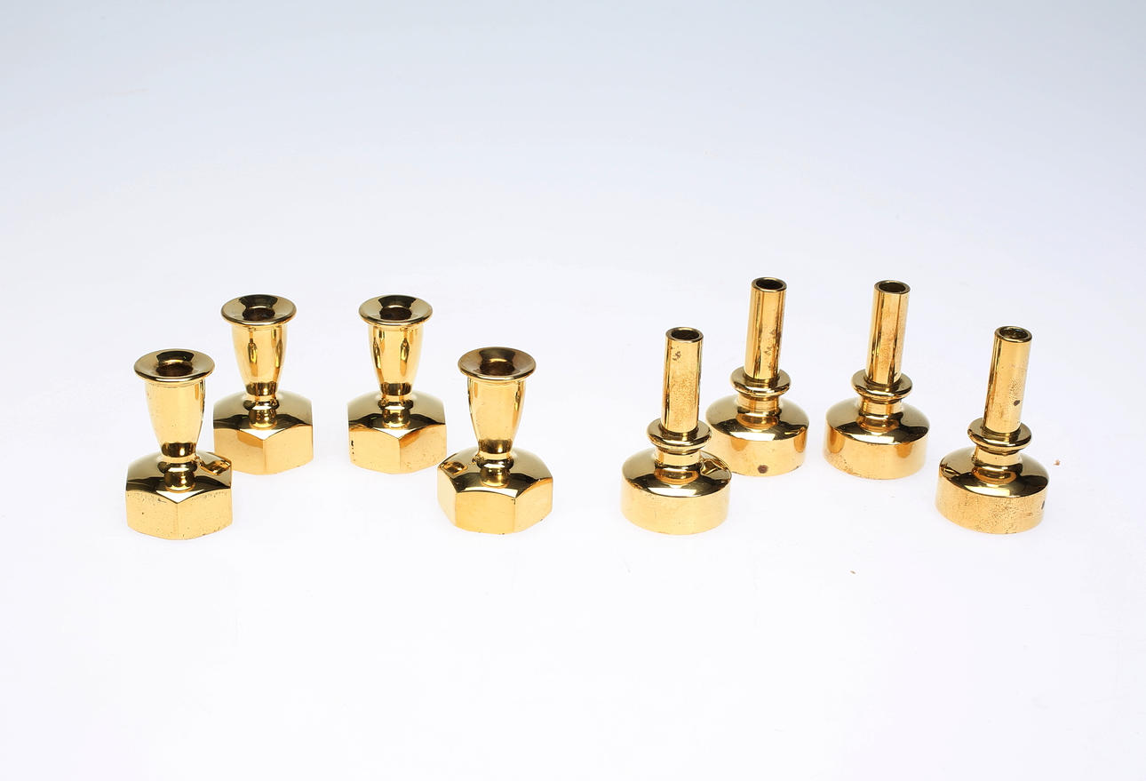 HANS-AGNE JAKOBSSON. Ljusstakar, 4 par, Mässing.