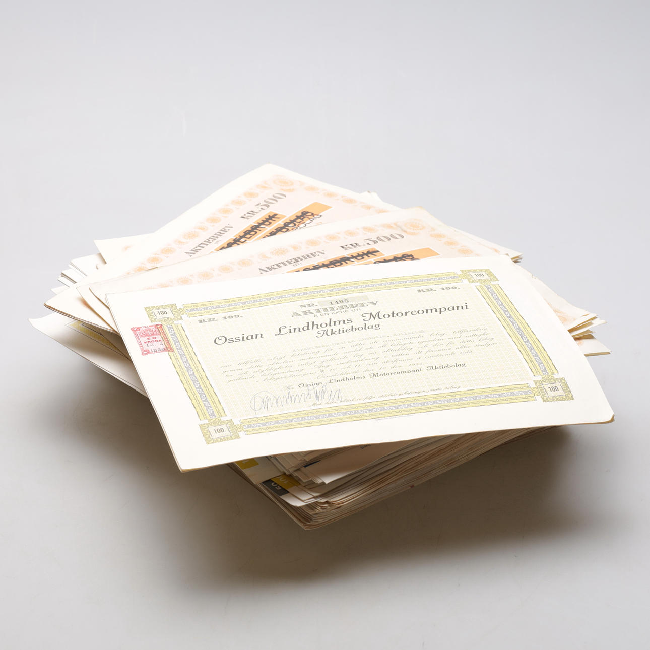 ÄLDRE AKTIEBREV, blandade bolag.