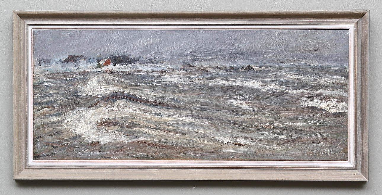 ERNST SMITH. Olja på pannå. Signerad E Smith.