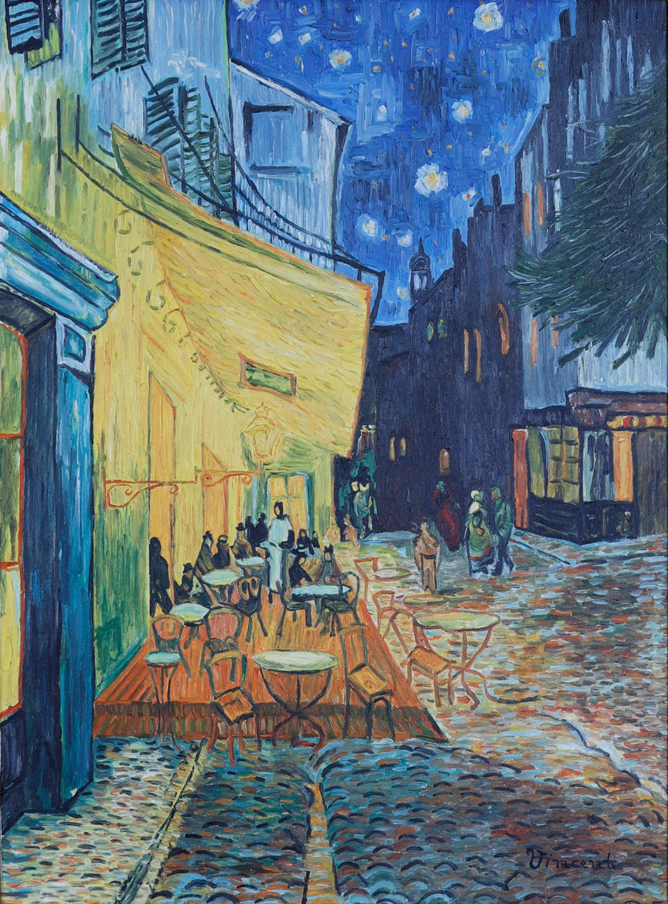 D. BRICCHI. "Caffe di night draußen".