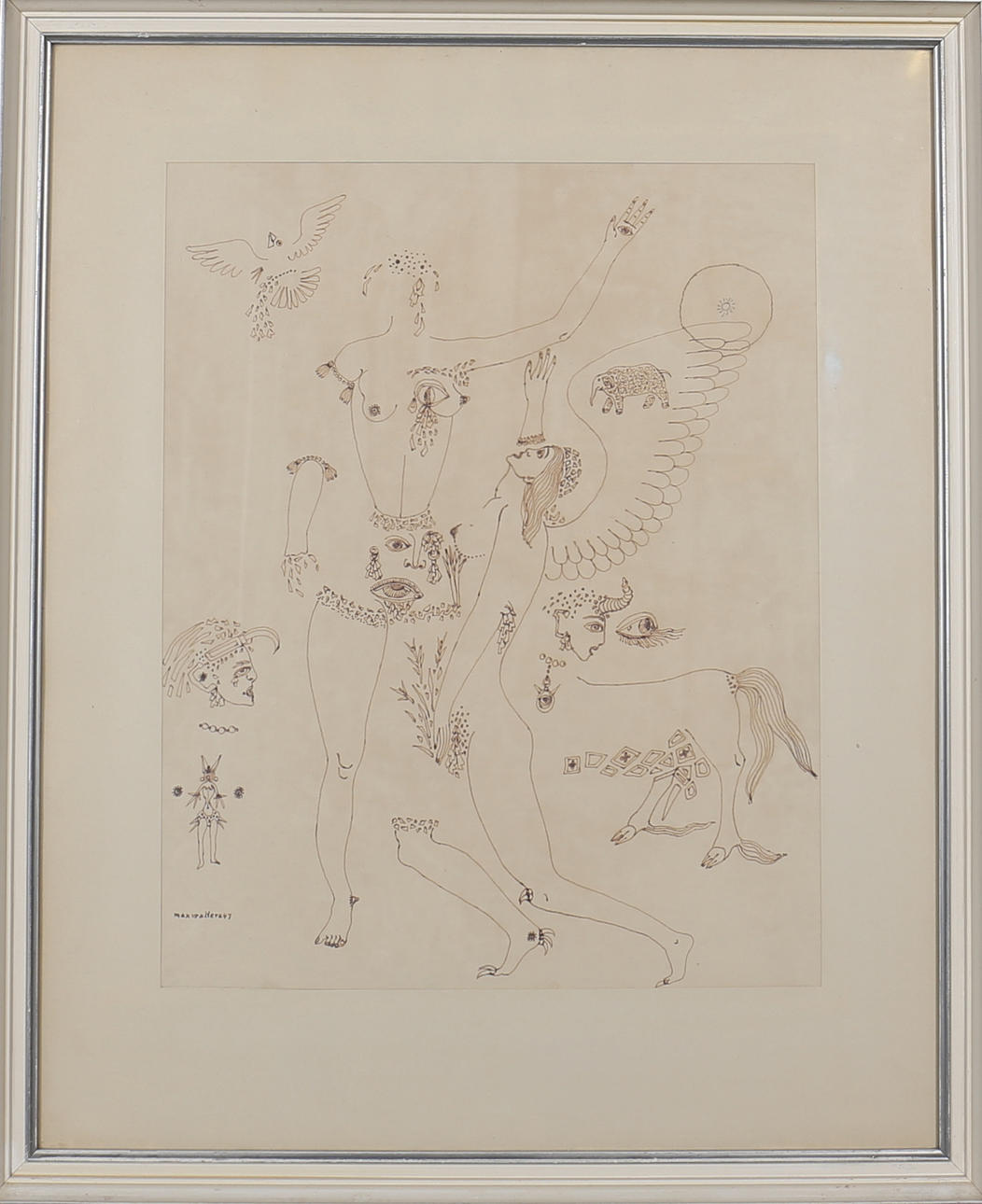 MAX WALTER SVANBERG. Imaginistiska kvinnor. Litografi. Signerad Max Walter S och daterad -49.
