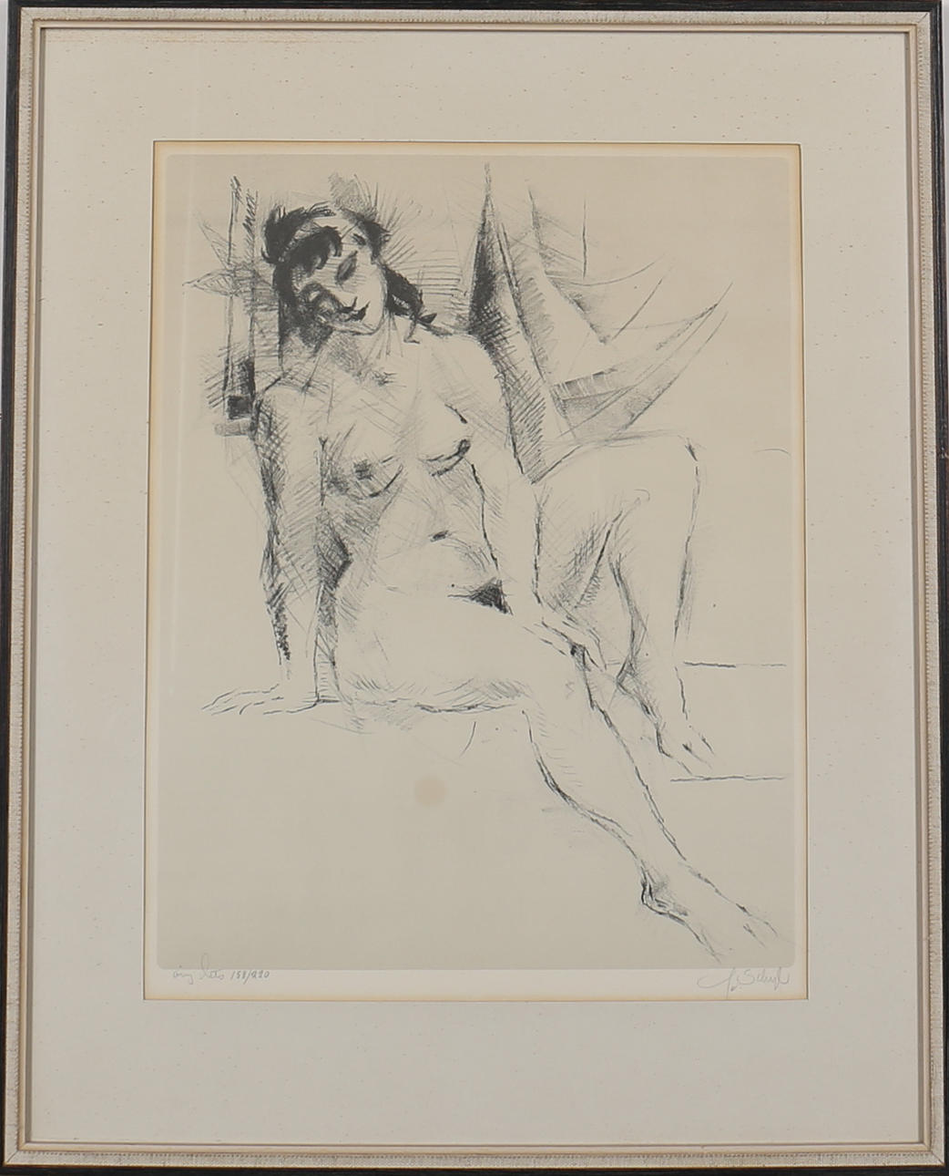 JULES SCHYL. Modell. Litografi. Signerad J Schyle och numrerad 158/220.