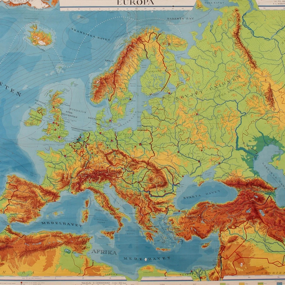 KARTA, P. A Nordstedt & Söners Förlag, Europa, 1950.