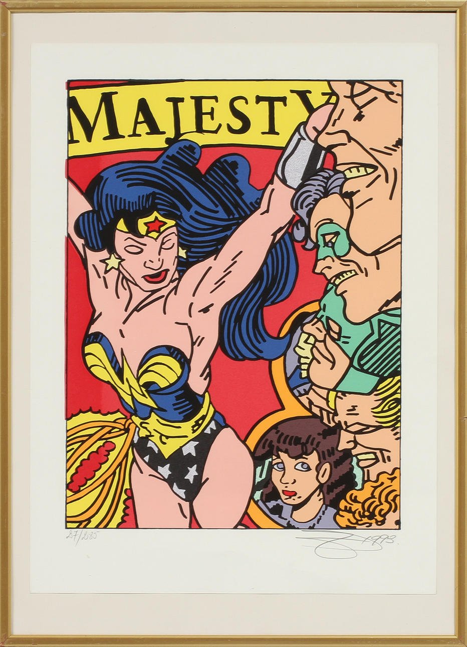 ERRO GUDMUNDSSON. Figurkomposition, litografi, sign o numr 27/285.