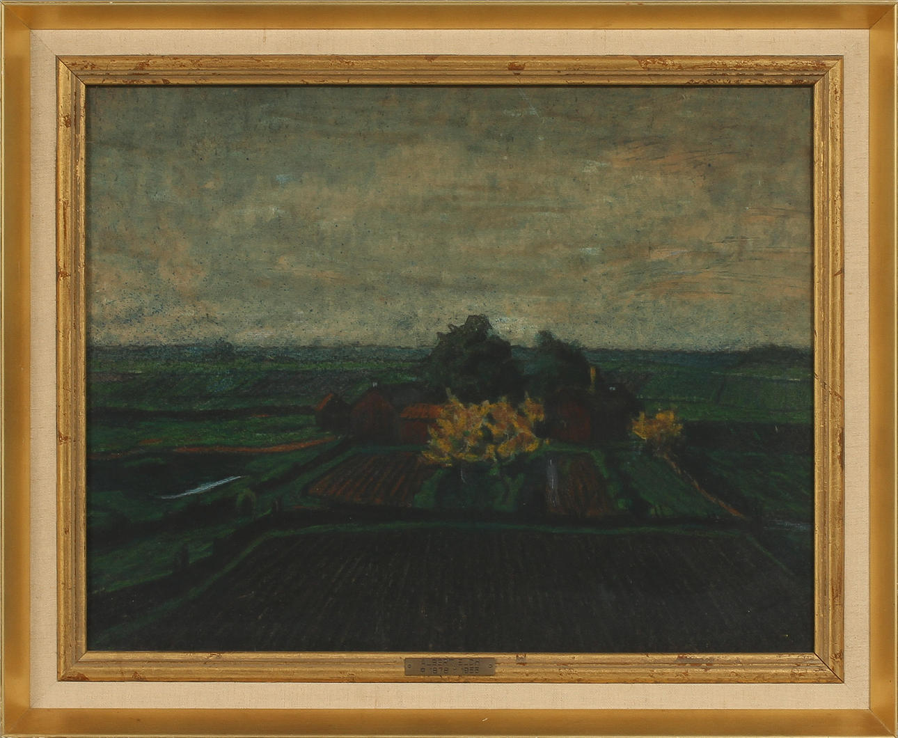 ALBERT ELDH. landskap, krita, sign.