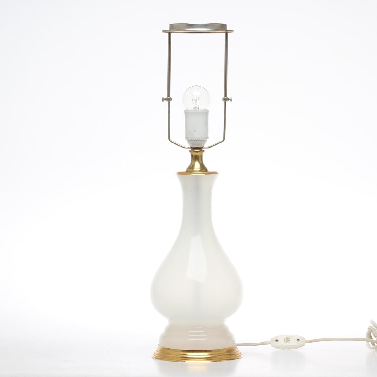 BORDSLAMPA, glas samt mässing, enligt uppgift såld på Svenskt Tenn, Italien, 1960/70-tal.