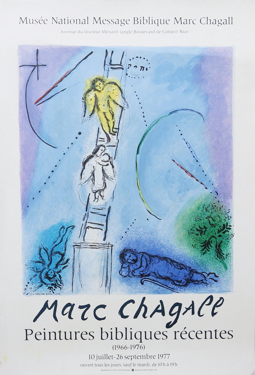 MARC CHAGALL. Peintures bibliques récentes, utställningsaffisch.