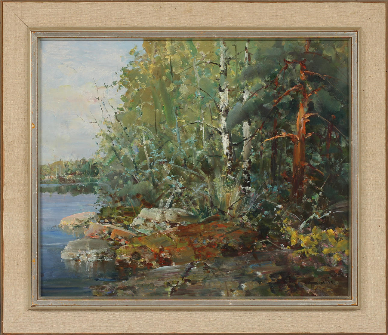 HUGO ÖFVERSTRÖM. Olja på pannå, signerad.