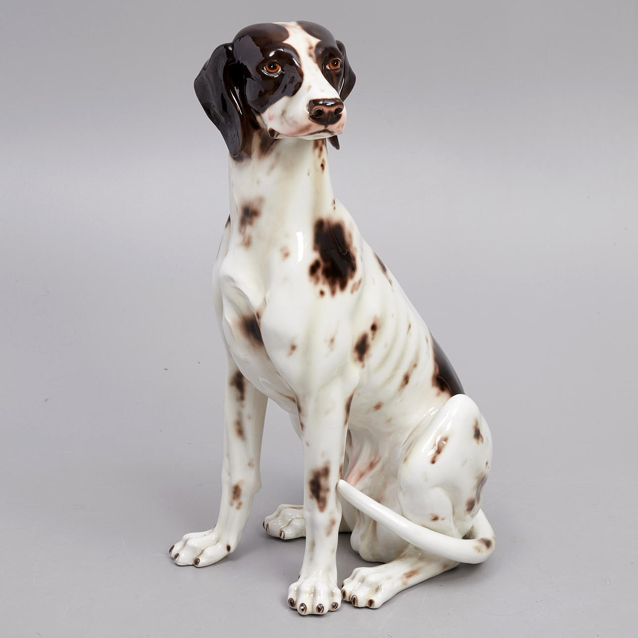 ESCULTURA PERRO, Italia, Pointer, porcelana.