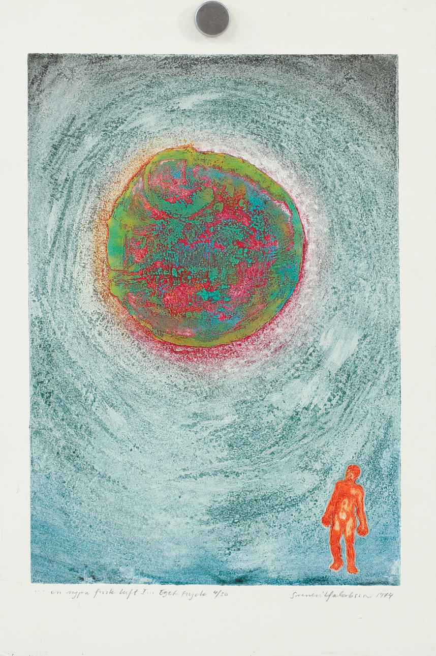 SVEN-ERIK JAKOBSSON. "...a pinch of fresh air I..." color etching, signed and numbered 4/30.