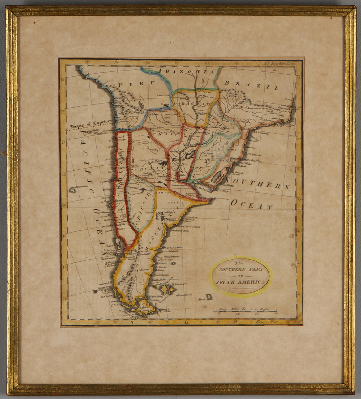 KARTA, Sydamerika, 1800-tal.