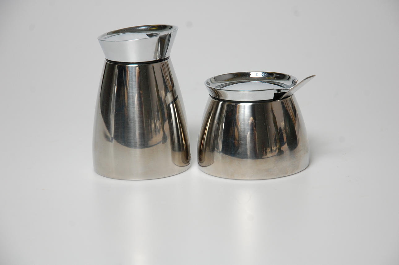 SOCKERSKÅL, GRÄDDKANNA, rostfritt stål, " Eleganza " av märket EMSA.