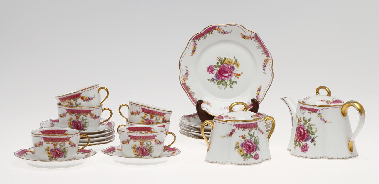 TESERVIS, 13 delar, porslin, "Chrysanthéme" Rosenthal.