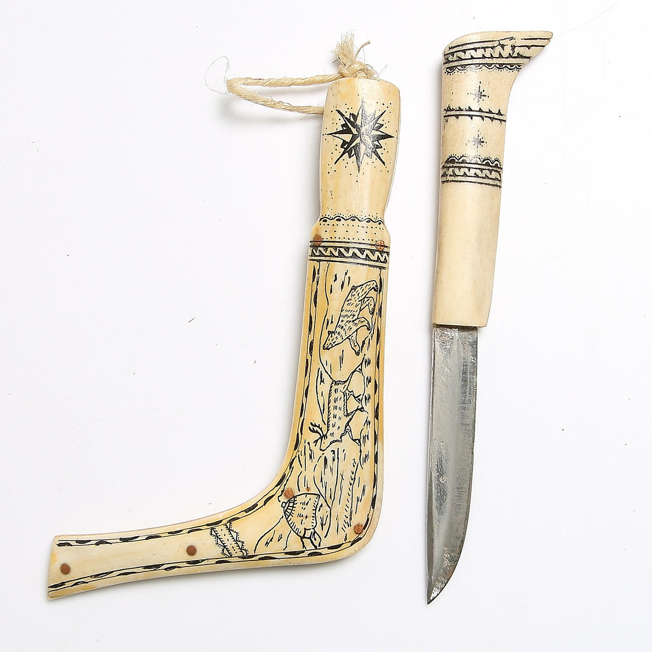 SAMEKNIV, horn och stål, okänd konstnär, 1900-tal.