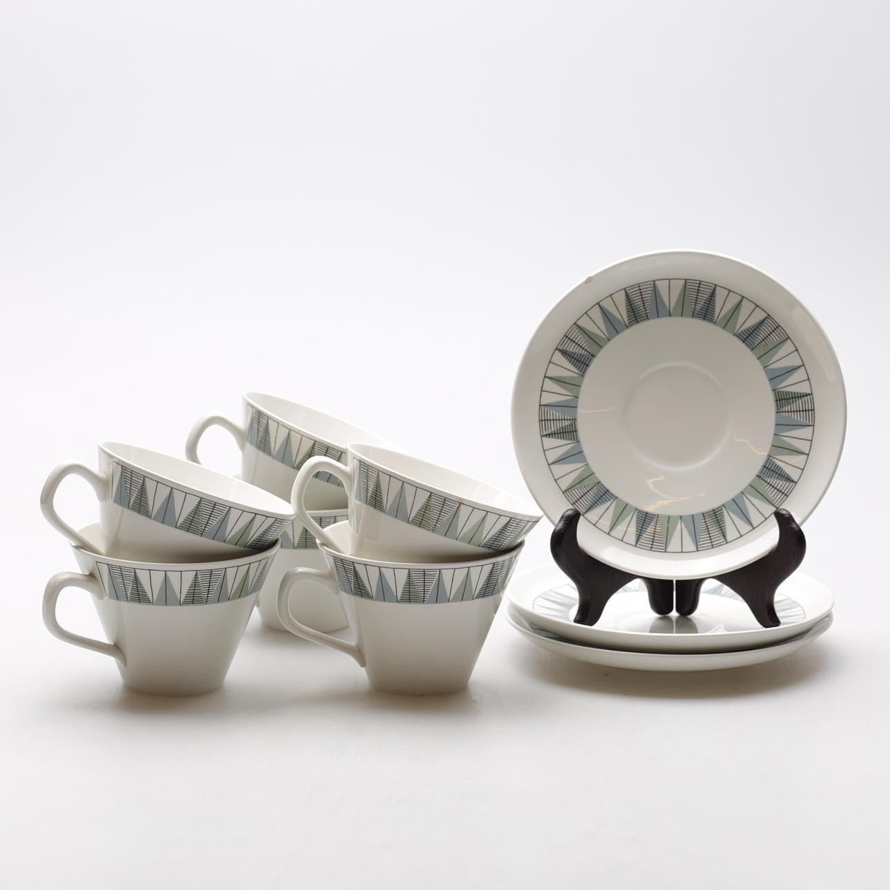 SERVISDELAR, 6 st, "Tebe", Rörstrand, 1900-talets mitt.