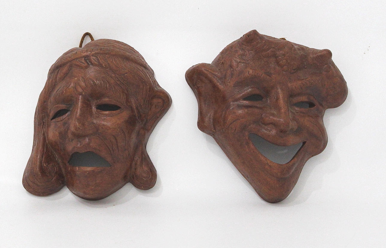 MASKER, keramik, man och kvinna.