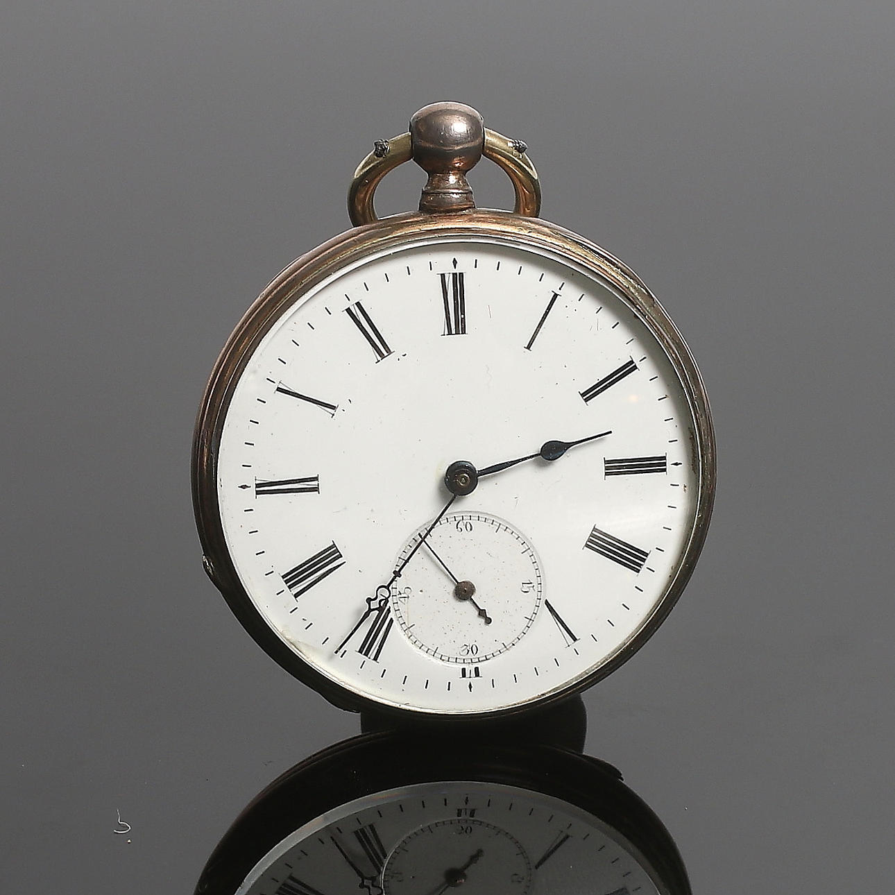 FICKUR, silver, nyckeldragare, Cylindre, 1800-talets slut.