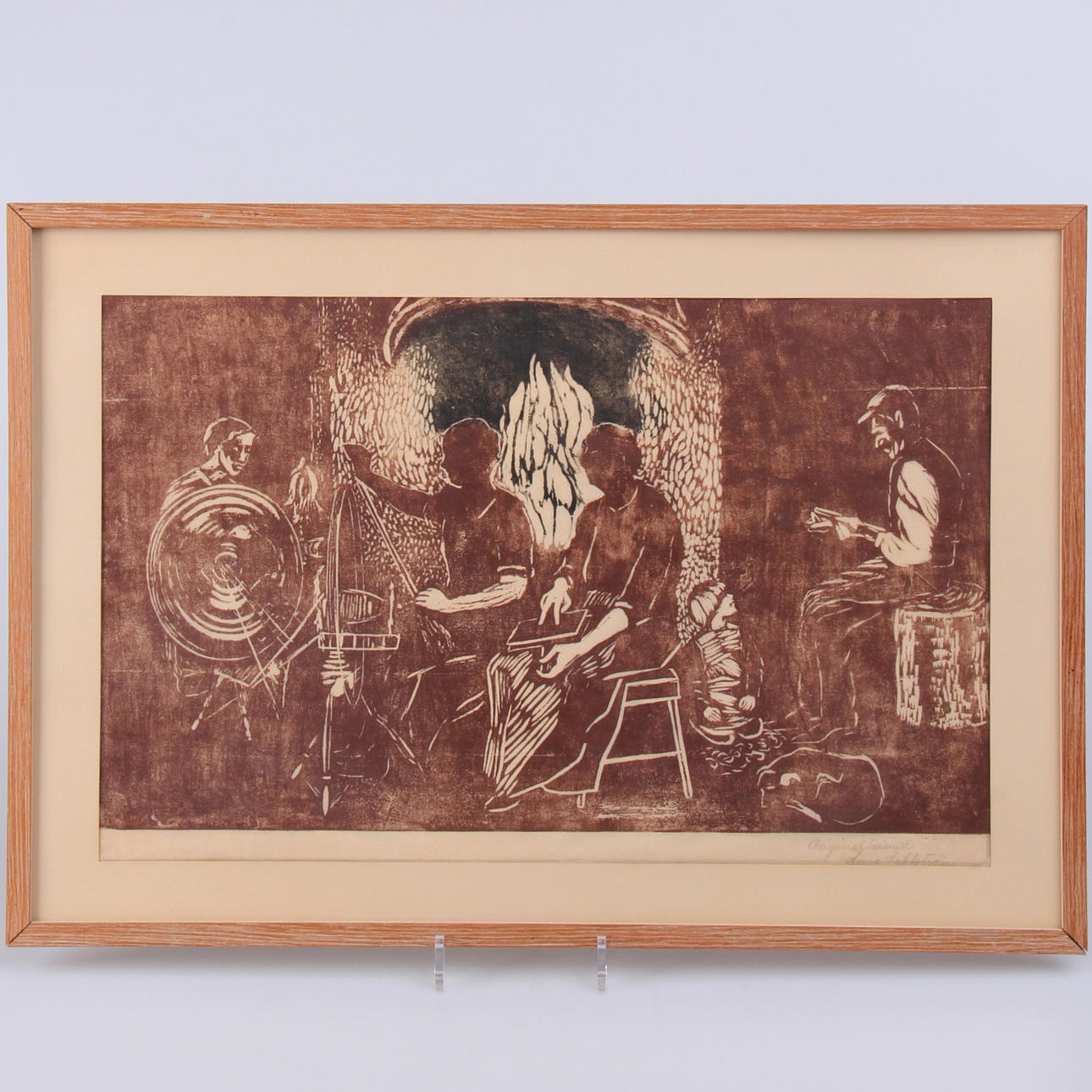 ANNA SAHLSTRÖM. träsnitt, signerad.