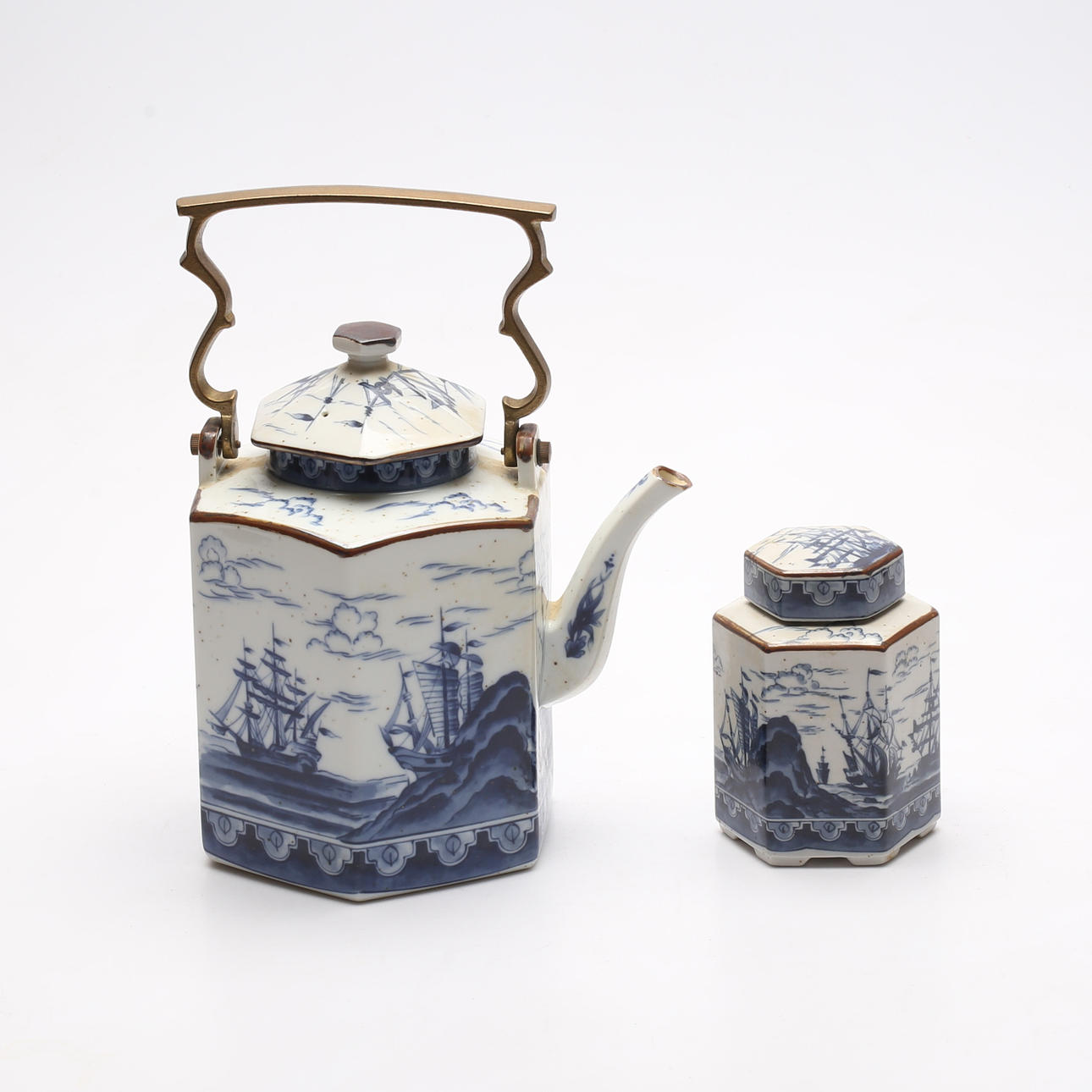 TEA POT AND TEA JAR, ceramic, contemporary.