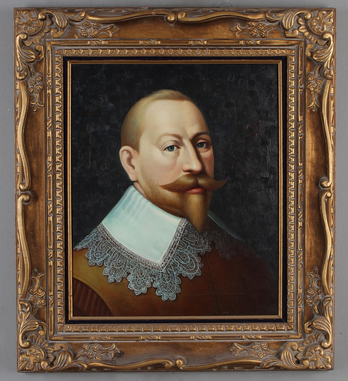 OIDENTIFIERAD KONSTNÄR. Porträtt föreställande Gustav II Adolf, olja på duk, 19/2000-tal.