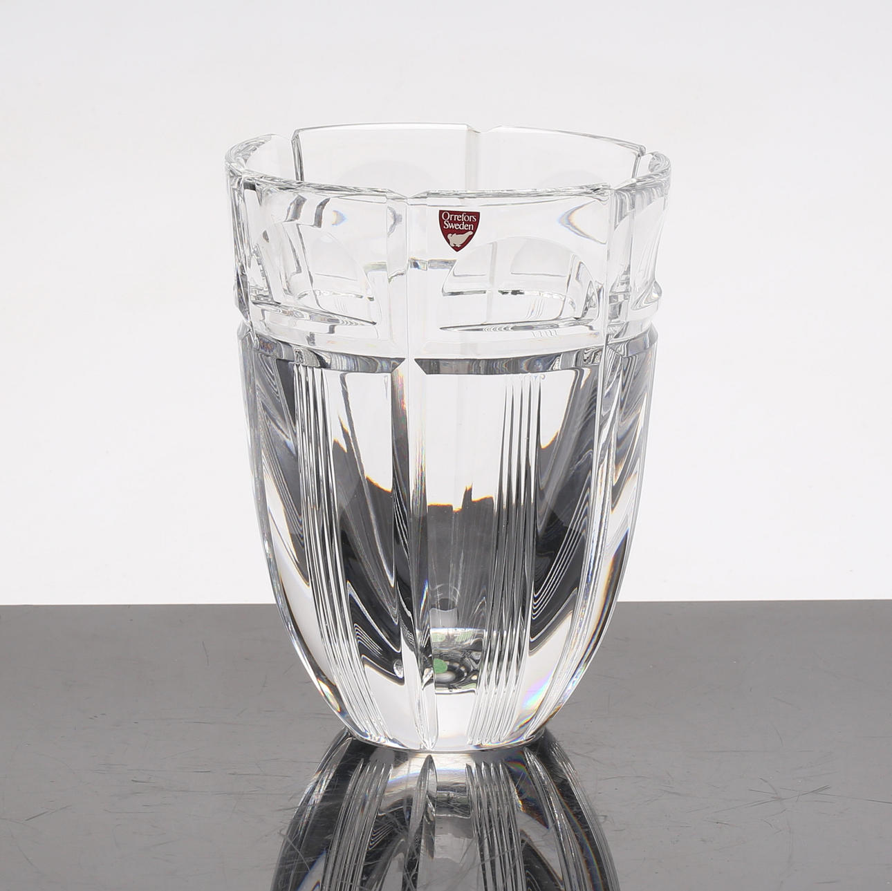 VAS, glass, Gunnar Cyrén, Orrefors, signed.