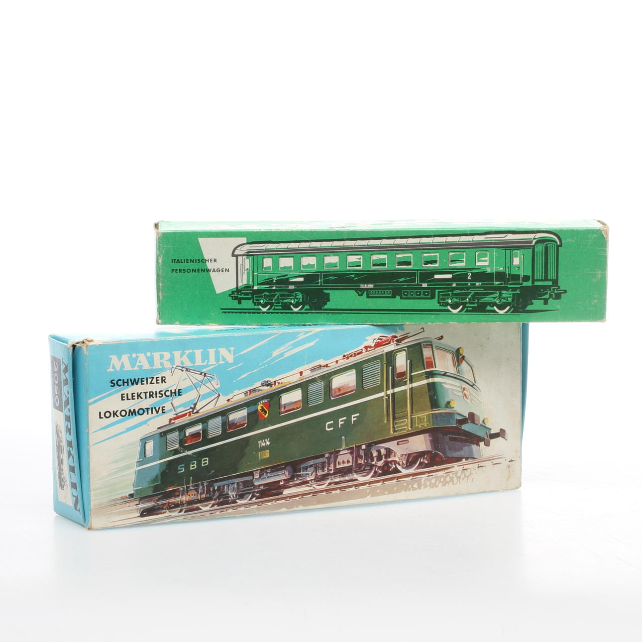 MODELLTÅG MÄRKLIN lok 3050 och vagn 4036. Originalkartong.