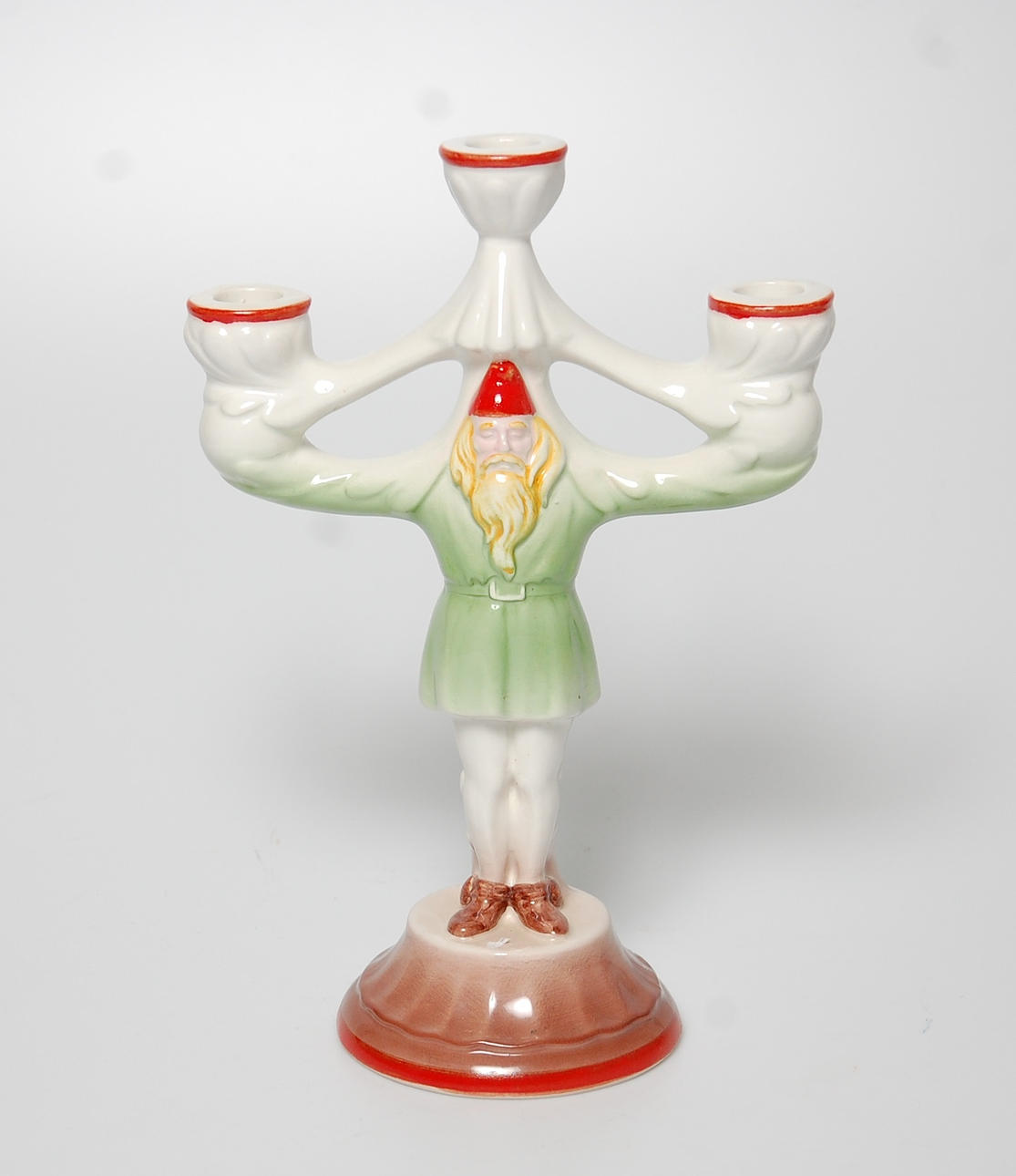 LJUSSTAKE, porslin, Tomte, 1960-tal.