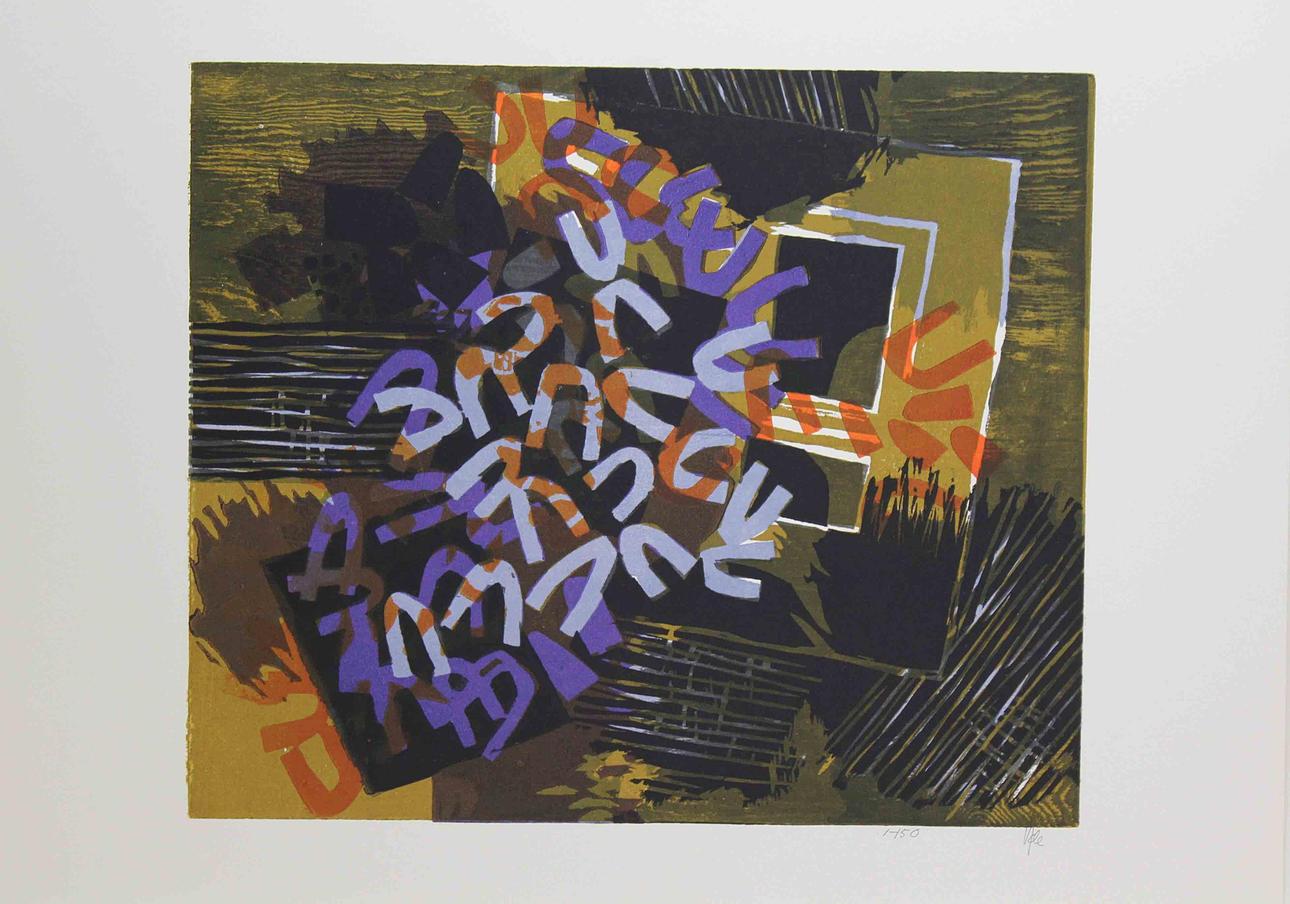 VIDE JANSON. "Dörr mot våren". Färgträsnitt. Signerad Vide. 1/150.