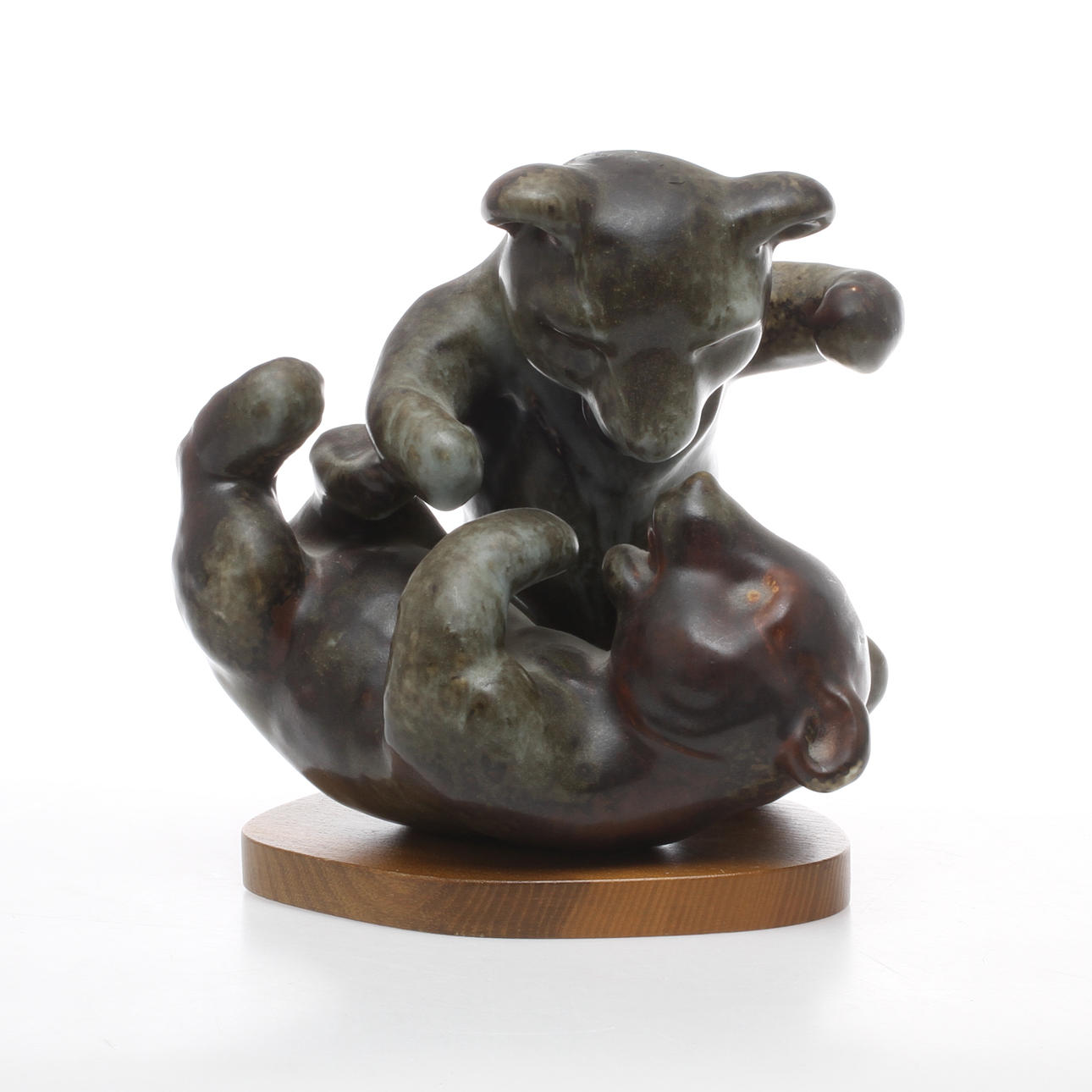 FIGURIN, keramik, Lekande björnar, Karl Grössl, Rörstrand.