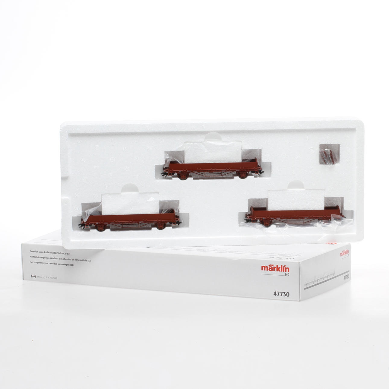 MODELLTÅG MÄRKLIN 47730 SJ:s flakvagnar i originalkartong.