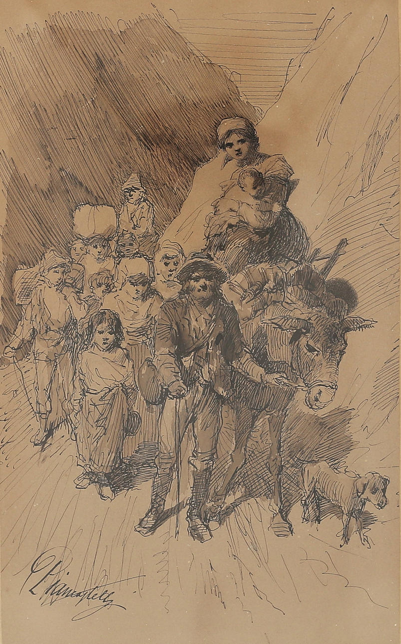 GIOVANNI PIANCASTELLI. Drawing, marker, signed.