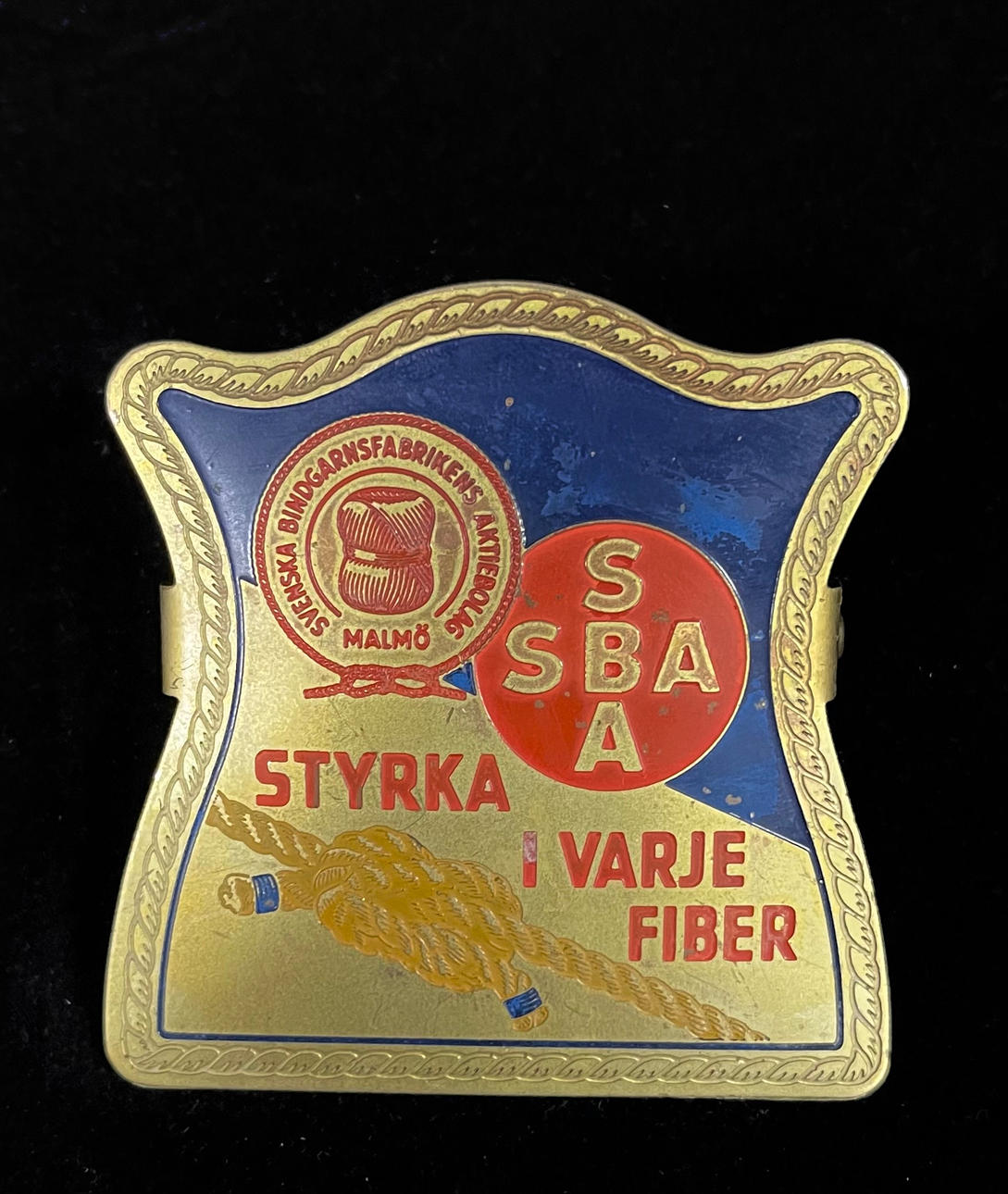 WERBEKLAMMER, Messing, erste Hälfte des 20. Jahrhunderts.