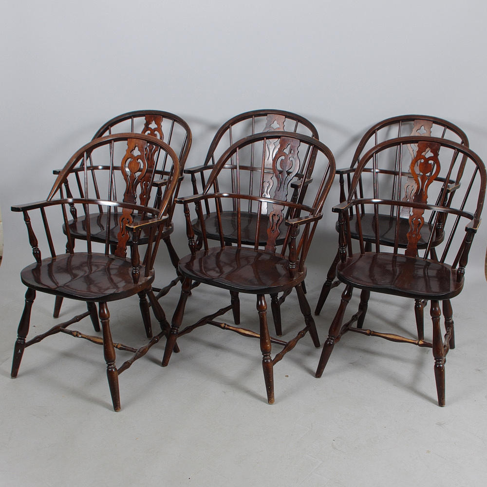 KARMSTOLAR, 6 stycken, Windsormodell, Gemla.